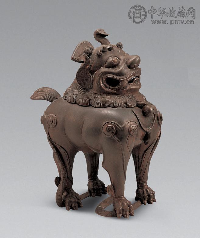 清早期 铜瑞兽香熏