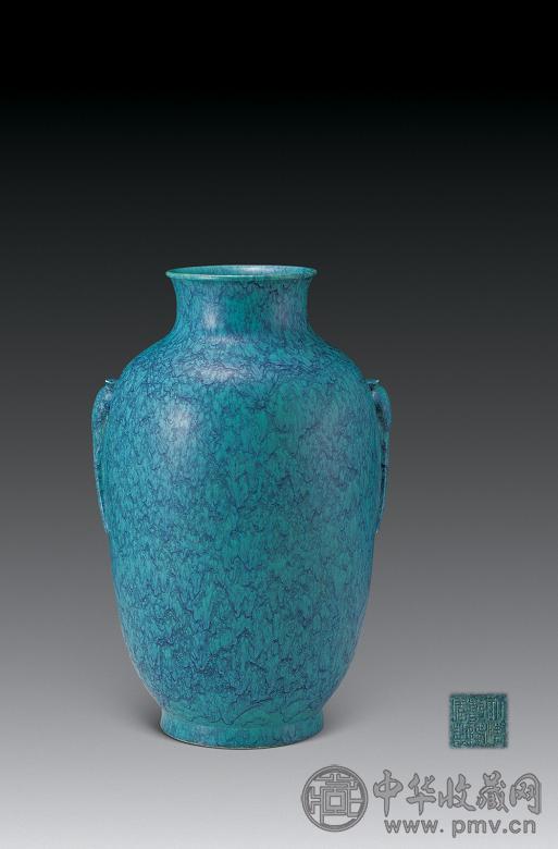 清乾隆 炉均釉瓶耳灯笼尊