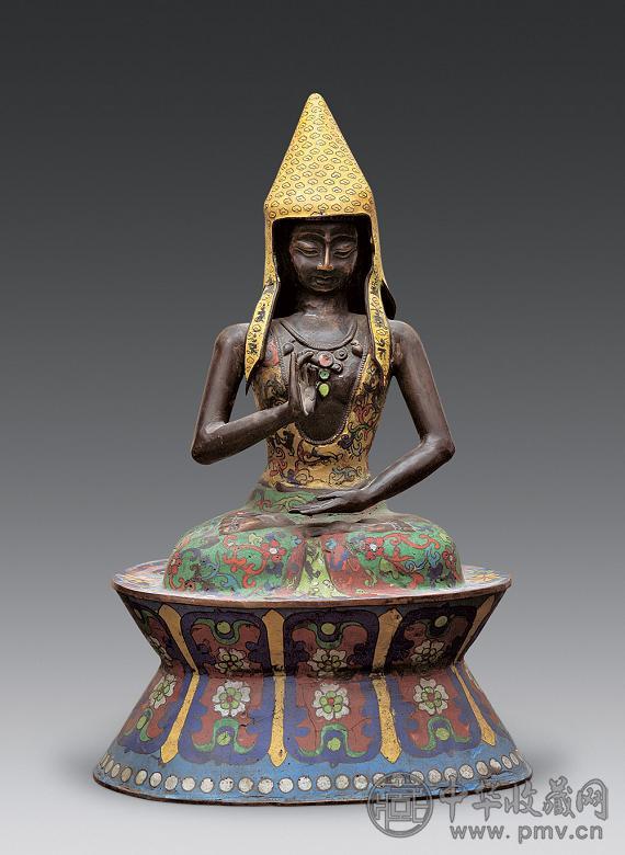 清代 景泰兰宗喀巴佛像