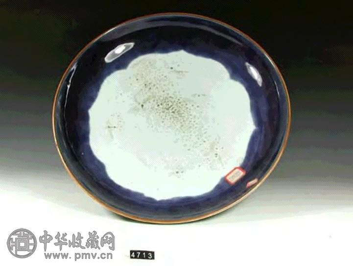 清初 青花开光大盘