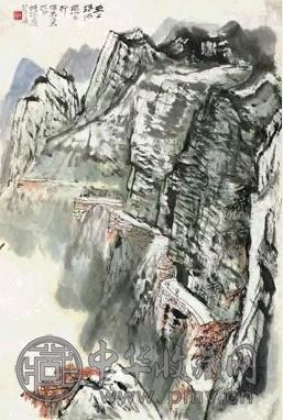 近现代 何海霞 天上银河落太行 镜心