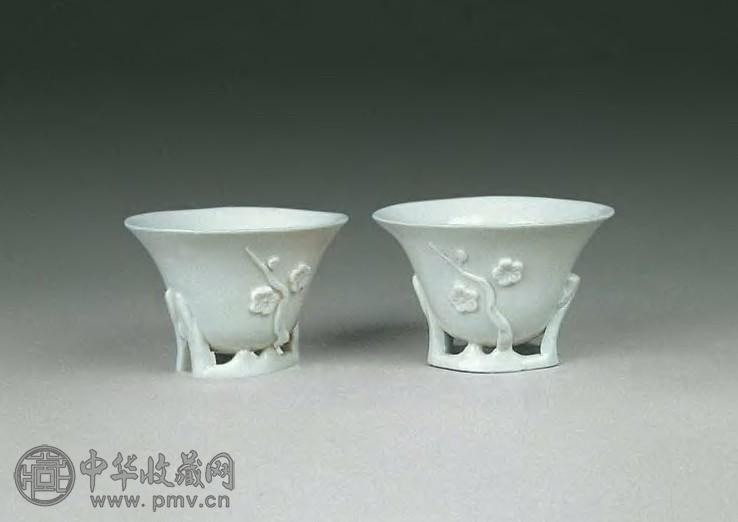 清 德化白釉杯(1对)