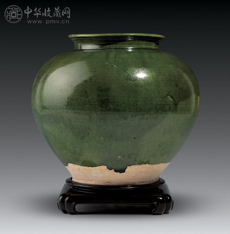 唐 绿釉万年罐