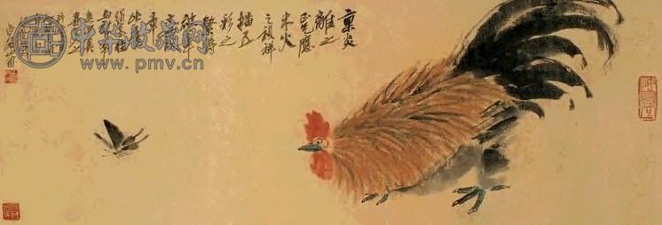 齐白石 五彩祯祥图 横披 设色绢本