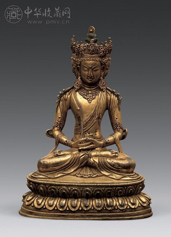 明代 铜鎏金四面观音像