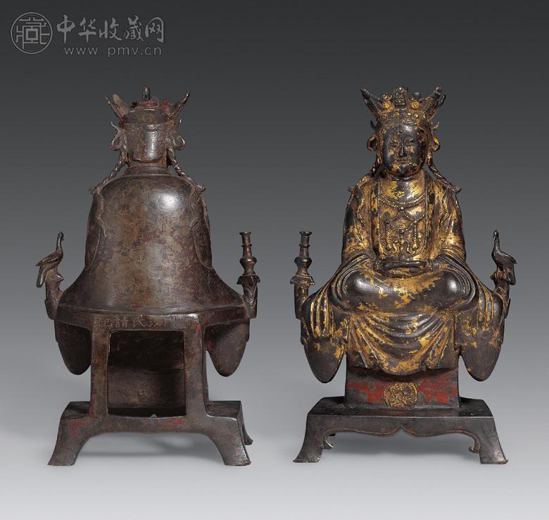 宋 铜金漆观音坐像