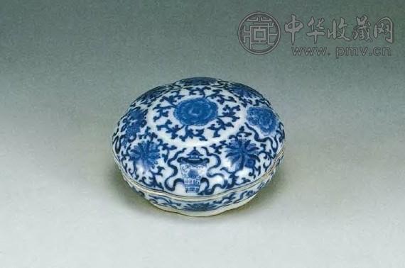 道光 青花八吉祥纹印盒