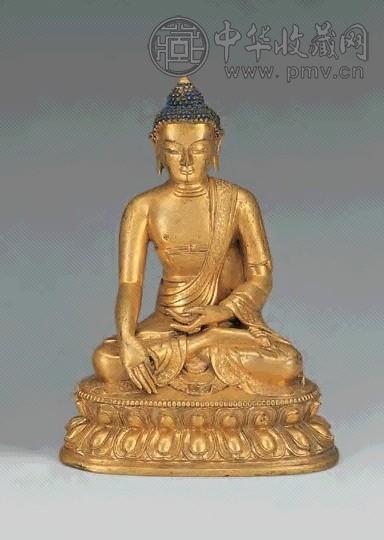 清十八世纪 铜鎏金释迦牟尼佛像
