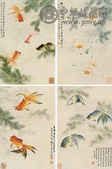 陶冷月 近现代 金玉满堂 对轴(4幅)