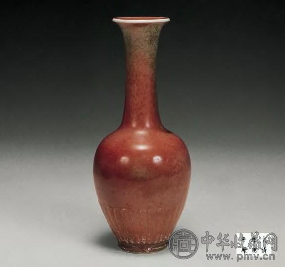 清康熙 缸豆红菊瓣樽