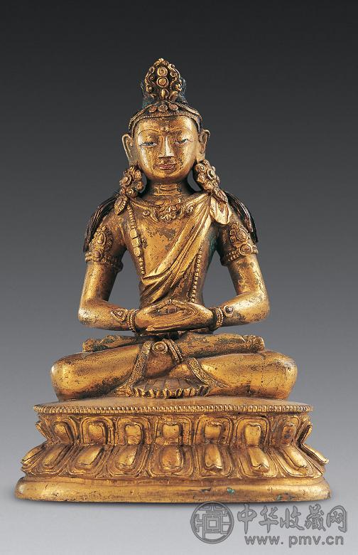 清 铜鎏金无量寿佛像