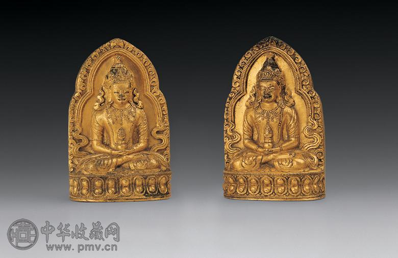 清 铜鎏金无量寿佛像