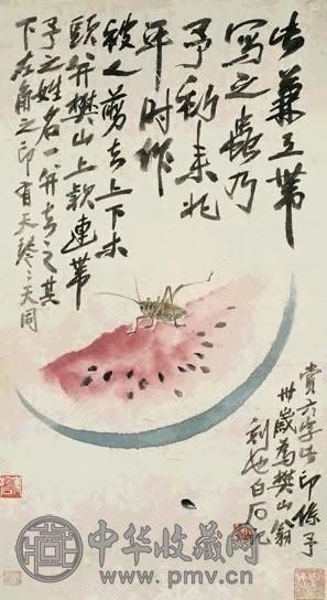 齐白石 西瓜蝈蝈 轴