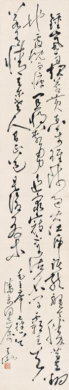 魏天池 草书 立轴 纸本