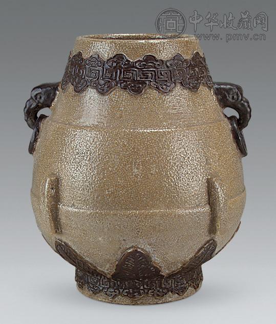 清 仿哥釉兽耳尊