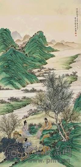 彭晹 临溪煎茶 轴