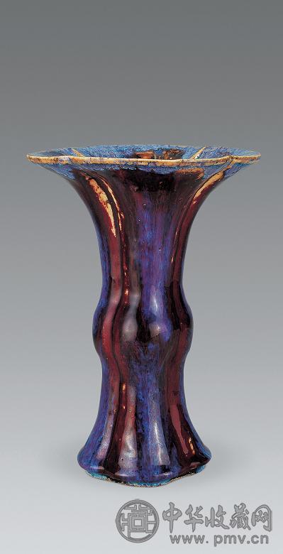 清道光 窑变釉花觚