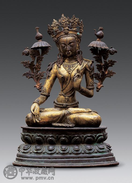 清代 鎏金白渡母像