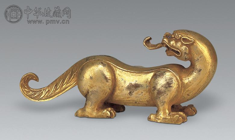 清 铜鎏金瑞兽摆件