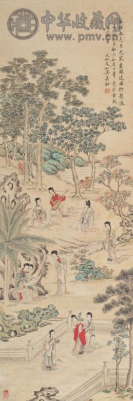 吴嘉猷 壬辰(1832年)作 十美图 立轴 设色纸本