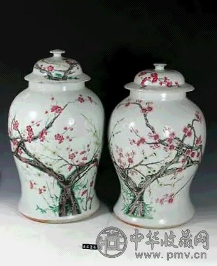清 粉彩梅花将军罐(2件)
