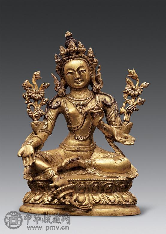 清代 铜鎏金度母像