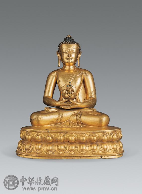 清 铜鎏金无量寿佛