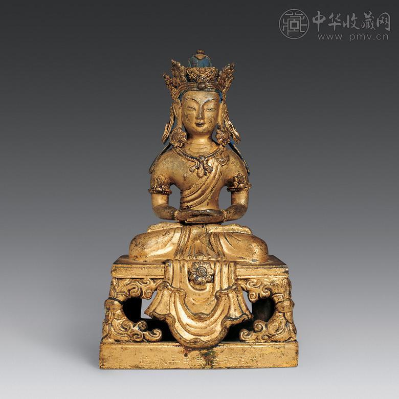 乾隆 铜泥金长寿佛