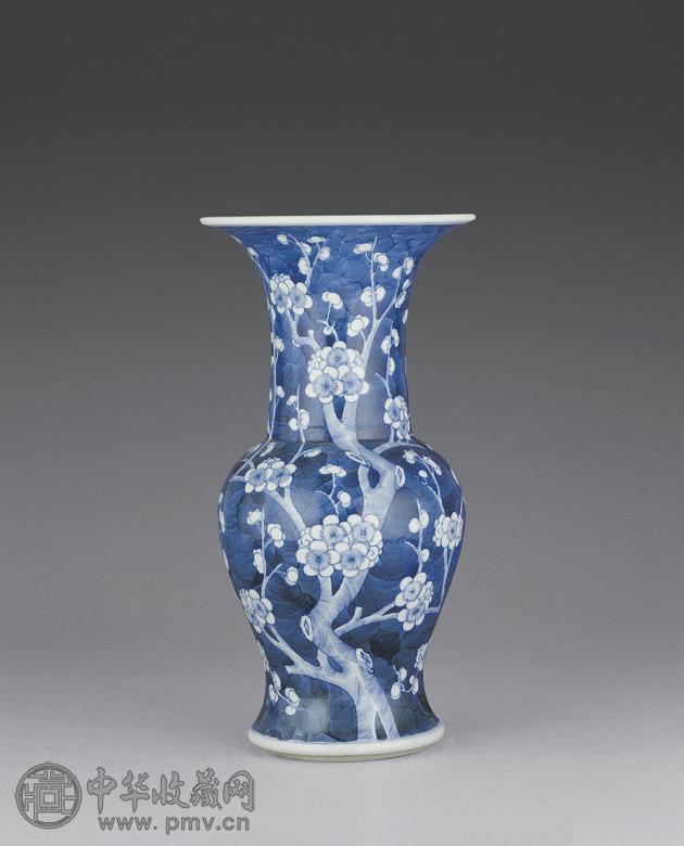 清光绪 青花冰梅凤尾尊