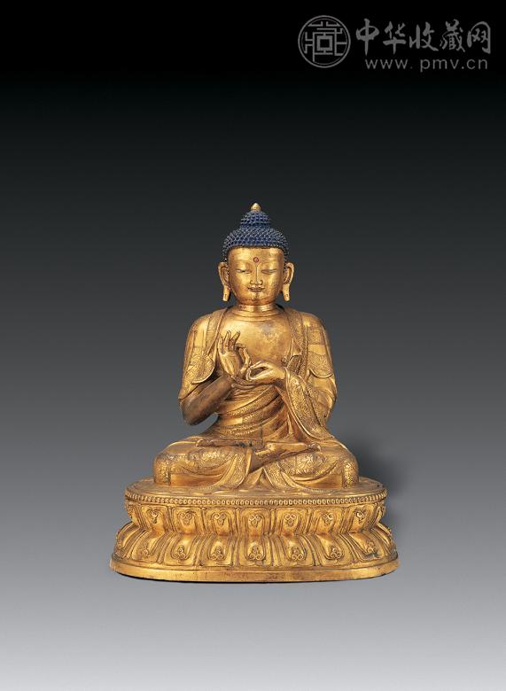 清乾隆 铜鎏金释迦牟尼