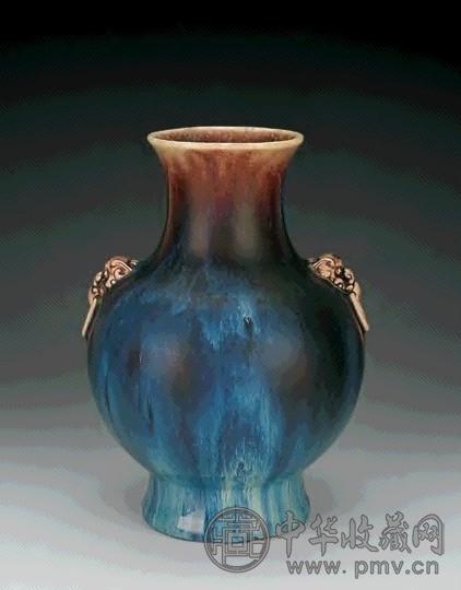 清乾隆 窑变兽耳尊