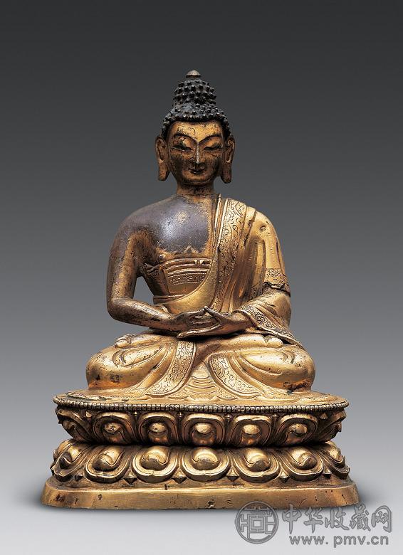 清代 铜鎏金无量寿佛像