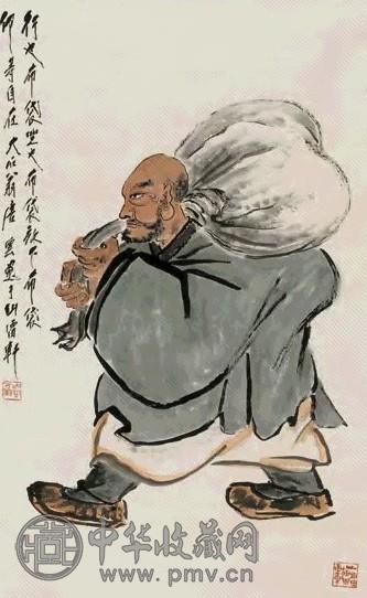 唐云 布袋和尚图 镜心 设色纸本 唐云 布袋和尚图 镜心 设色纸本