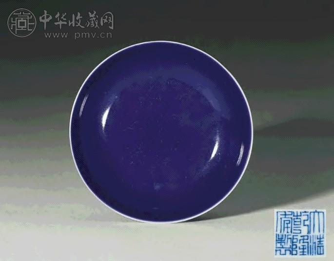清乾隆 霁蓝釉盘