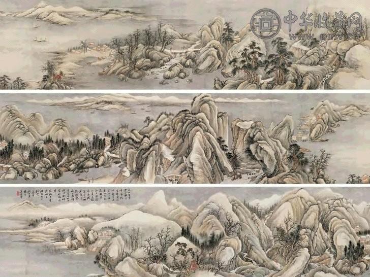 吴镜汀 1961年作 天山瑞雪 手卷 设色纸本