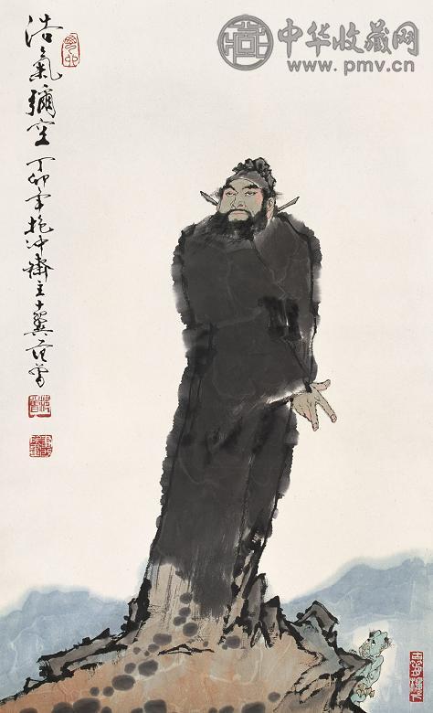 范曾 1987年作 浩气弥空 立轴 设色纸本