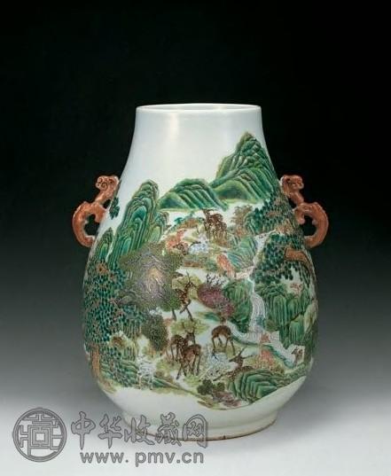 清光绪 粉彩百鹿尊