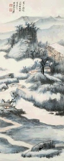 张大千 1940年 资中醮坛山 立轴 设色纸本