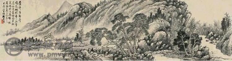 吴伯滔 甲午(1894年)作 山水 横幅 水墨纸本