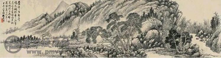 吴伯滔 甲午(1894年)作 山水 横幅 水墨纸本 吴伯滔 甲午(1894年)作 山水 横幅 水墨纸本