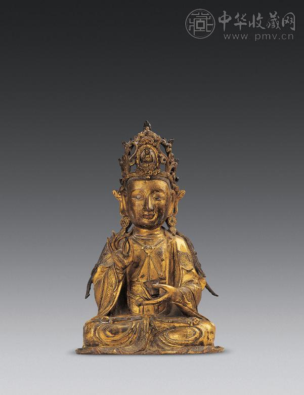 明 铜鎏金观音菩萨像