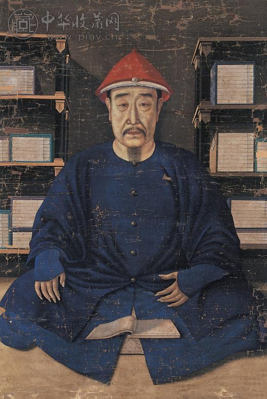佚名 帝王像 立轴 设色绢本