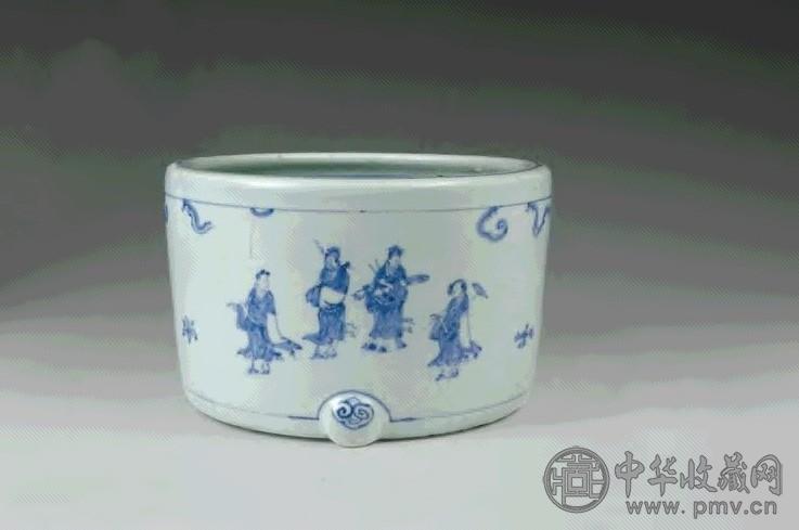 明成化-弘治 青花群仙图三足炉