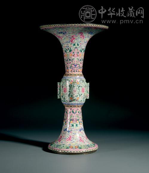 十八世纪 画珐琅花卉纹觚
