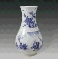 青花人物琵琶尊