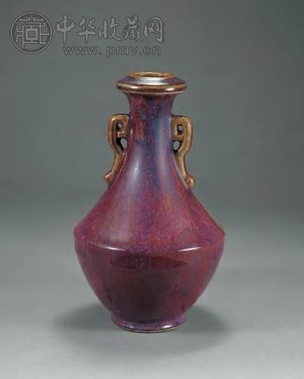 清雍正 窑变釉双耳盖碗尊