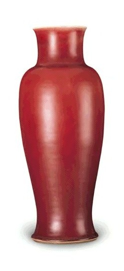 清康熙 郎窑红釉观音尊