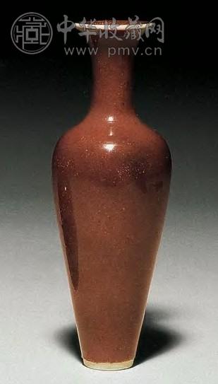 清康熙 缸豆红柳叶樽