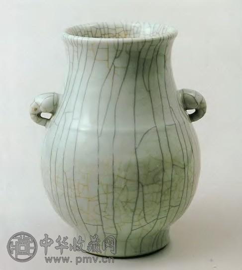 清乾隆 仿哥窑象耳尊