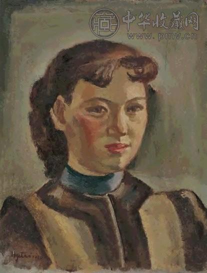 倪贻德 1939年 女孩像 布面油画 倪贻德 1939年 女孩像 布面油画